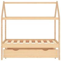 Kinderbedframe met lade massief grenenhout 70x140 cm - thumbnail