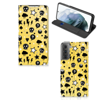 Mobiel BookCase Samsung Galaxy S21 FE Punk Geel - thumbnail