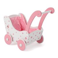 Houten poppenwagen Pink Stars - thumbnail