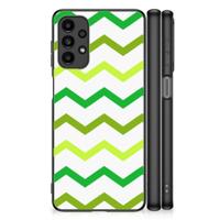 Samsung Galaxy A13 4G Back Case Zigzag Groen - thumbnail
