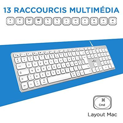 BLUESTORK-toetsenbord voor Mac bedraad - Franse lay-out