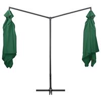 VidaXL Parasol dubbel met stalen paal 250x250 cm groen - thumbnail