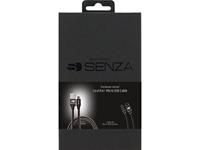 Senza Premium Leather Charge/Sync Cable Micro USB 1.5m. 12W Black - thumbnail