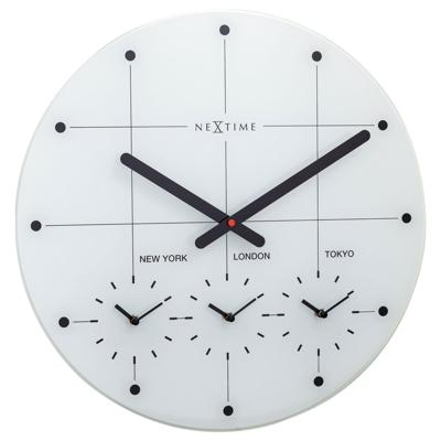 Wandklok 43 cm - Geruisloos - Glas - "Grote Stad"