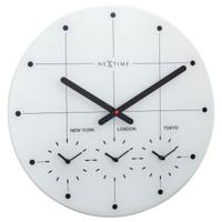 Wandklok 43 cm - Geruisloos - Glas - "Grote Stad" - thumbnail