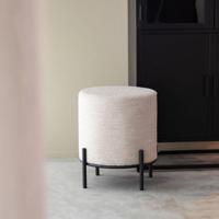 LABEL51 Hocker 'Troy' Bouclé, 41cm, kleur Naturel - thumbnail