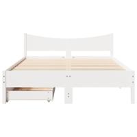 Bedframe met lades massief grenenhout wit 120x190 cm - thumbnail