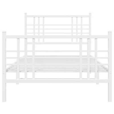 Bedframe met hoofd- en voeteneinde metaal wit 100x190 cm