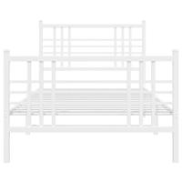 Bedframe met hoofd- en voeteneinde metaal wit 100x190 cm - thumbnail