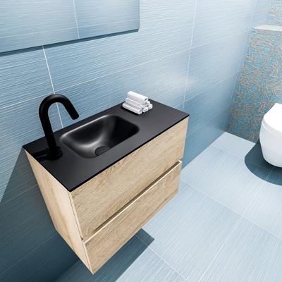 Mondiaz Ada 60cm toiletmeubel washed oak met wastafel urban links 1 kraangat Mondiaz Ada 60cm toiletmeubel washed oak met wastafel urban links 1 kraangat