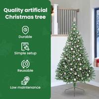 VidaXL Kunstmatig voorverlicht kerstboom met 300 led groen 240 cm pvc - thumbnail