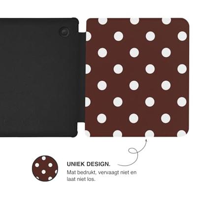 Lunso Kobo Libra Colour hoesje (7 inch) - Vegan Saffiano Leren Sleep Cover - Vintage Dots