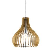 Eglo HanglampTindori 38cm lichtbruin hout - 96258 - thumbnail