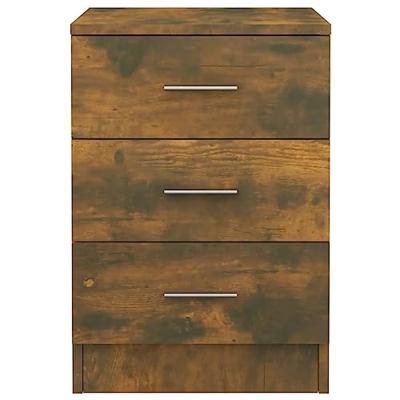 Nachtkastjes 2 st 38x35x56 cm bewerkt hout gerookt eikenkleurig