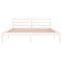 Bedframe massief grenenhout wit 160x200 cm - thumbnail