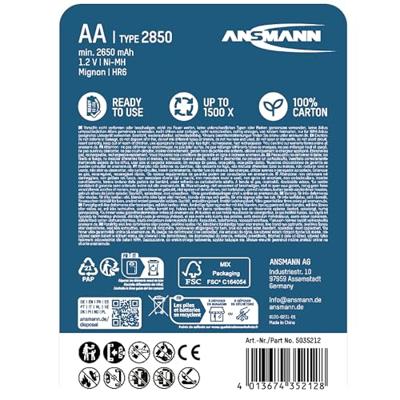 Ansmann nimh accu mignon aa typ 2850 4er blister - thumbnail