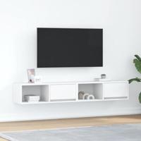 Tv-meubelen 2 st 80x31x25,5 cm bewerkt hout wit - thumbnail