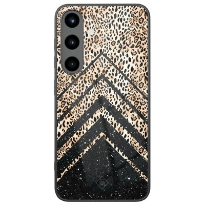 Samsung Galaxy S25 glazen hardcase - Chevron luipaard