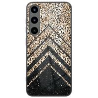 Samsung Galaxy S25 glazen hardcase - Chevron luipaard - thumbnail