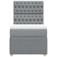 Boxspring met matras stof lichtgrijs 90x200 cm - thumbnail