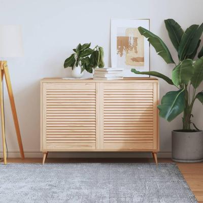 VidaXL Kastdeuren met lamellen 2 st 69x59,4 cm massief grenenhout