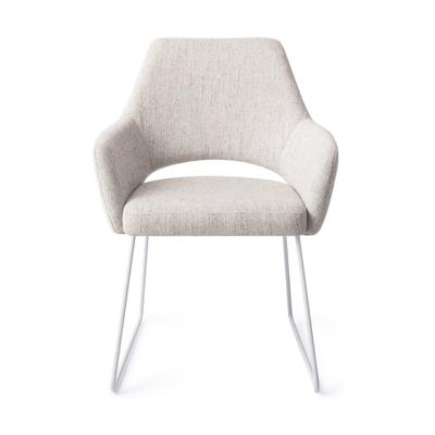 Jesper Home Eetkamerstoel 'Yanai' Slide White, kleur Pigeon