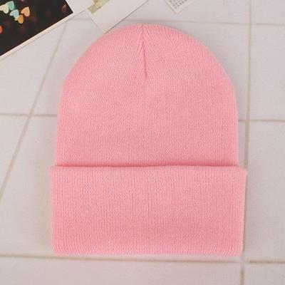 Eenvoudige effen kleur warme Pullover gebreide Cap voor mannen/vrouwen (roze) Eenvoudige effen kleur warme Pullover gebreide Cap voor mannen/vrouwen (roze)