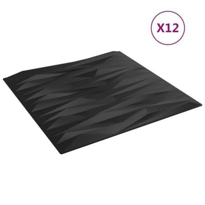 VidaXL 12 st wandpanelen steen 3 m² 50x50 cm xps zwart VidaXL 12 st wandpanelen steen 3 m² 50x50 cm xps zwart