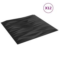 VidaXL 12 st wandpanelen steen 3 m² 50x50 cm xps zwart - thumbnail
