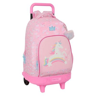 Schoolrugzak met Wielen Glow Lab Roze 33 x 45 x 22 cm
