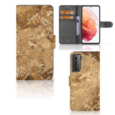 Samsung Galaxy S21 | Bookcase | Marmer Creme