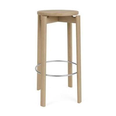 Audo Copenhagen Passage barkruk H75 naturel eiken|roestvrijstaal Audo Copenhagen Passage barkruk H75 naturel eiken|roestvrijstaal