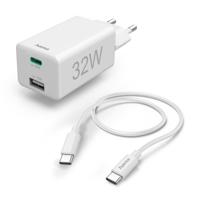 Hama Snellader 1x USB-C 1x USB-A PD/Qualcomm® Oplaadset 32 Watt Wit - thumbnail