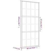 Schuifdeur 90x205 cm mat ESG-glas en aluminium goudkleurig - thumbnail