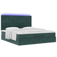 Ottoman bed met matrassen en LED's 180x200cm fluweel - thumbnail