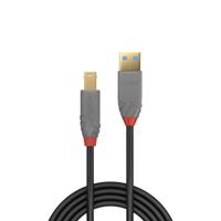 Lindy 36744 5m USB A USB B Mannelijk Mannelijk Zwart USB-kabel - thumbnail