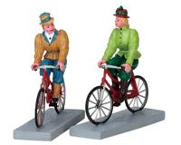 Lemax bloomers and bicycles s/2 kerstdorp figuur type 4 Caddington Village 2017 - thumbnail