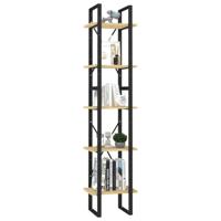 Boekenkast met 5 schappen 40x30x175 cm massief grenenhout - thumbnail