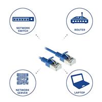 ACT DC7602 LSZH U/FTP CAT6A Datacenter Slimline Patchkabel Snagless | RJ45 Connectoren | Blauw | 2 meter - thumbnail