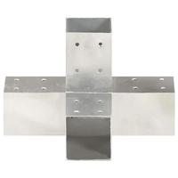 VidaXL Paalverbindingen 4 st x-vorm 71x71 mm gegalvaniseerd metaal - thumbnail