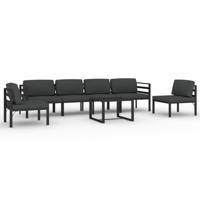 7-delige Loungeset met kussens aluminium antracietkleurig - thumbnail