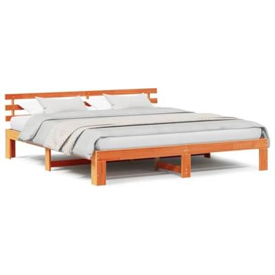 Bedframe Wasbruin 200 x 200 cm Massief grenenhout
