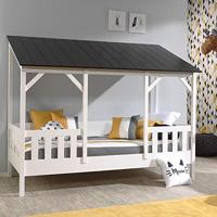 Vipack huisbed met wit dak - wit - 90x200 cm - thumbnail