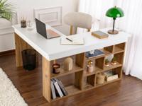 Hoekbureau CARLO wit/atlantische pijnboom - thumbnail