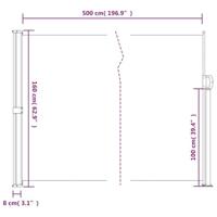 VidaXL Windscherm uittrekbaar 160x500 cm zwart - thumbnail