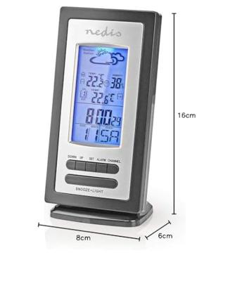 Nedis WEST201GY Weerstation Alarm Hygrometer Buitensensor