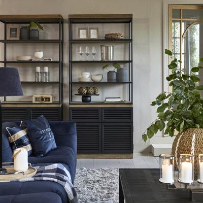 Rivièra Maison Boekenkast 'Stanford' Eiken- en populierenhout, 226 x 100cm