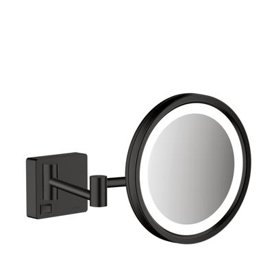 Hansgrohe Scheerspiegel AddStoris Met LED Licht Mat Zwart Hansgrohe Scheerspiegel AddStoris Met LED Licht Mat Zwart