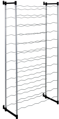Metaltex Bardolino Flessenrek voor 72 Flessen 59x26x124 cm Zilver/Zwart