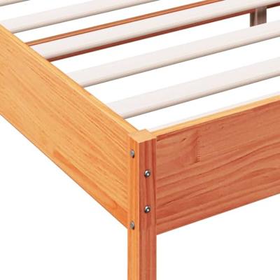 Bedframe zonder matras massief grenenhout wasbruin 120x200 cm